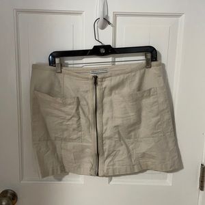 Khaki zip up skirt